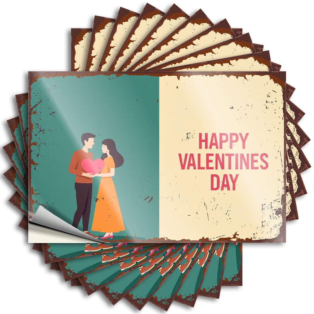Fzfn Colour Happy Valentine's Day! Love Is In The Air Decal Gifts | Core Garage Removable Decal Pack(12X18cm)