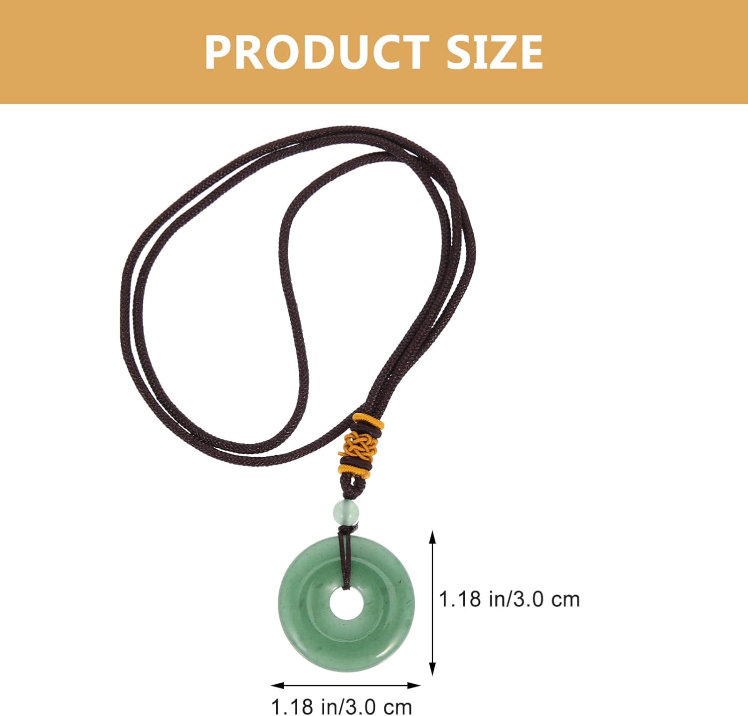 Natural Jade Necklace: Donut Bead Jade Circle Coin Pendant Necklace, Healing Spiritual Good Luck Fortune Pendant for Feng Shui - Image 4