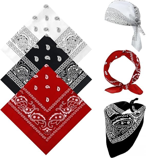bismaadh Bandana, Paisley Bandanas, Multifunctional Headbands, Cotton Headscarf for Cycling Headband Face Mask Neckerchief Handkerchief Face Cover for Men Women-picture-12