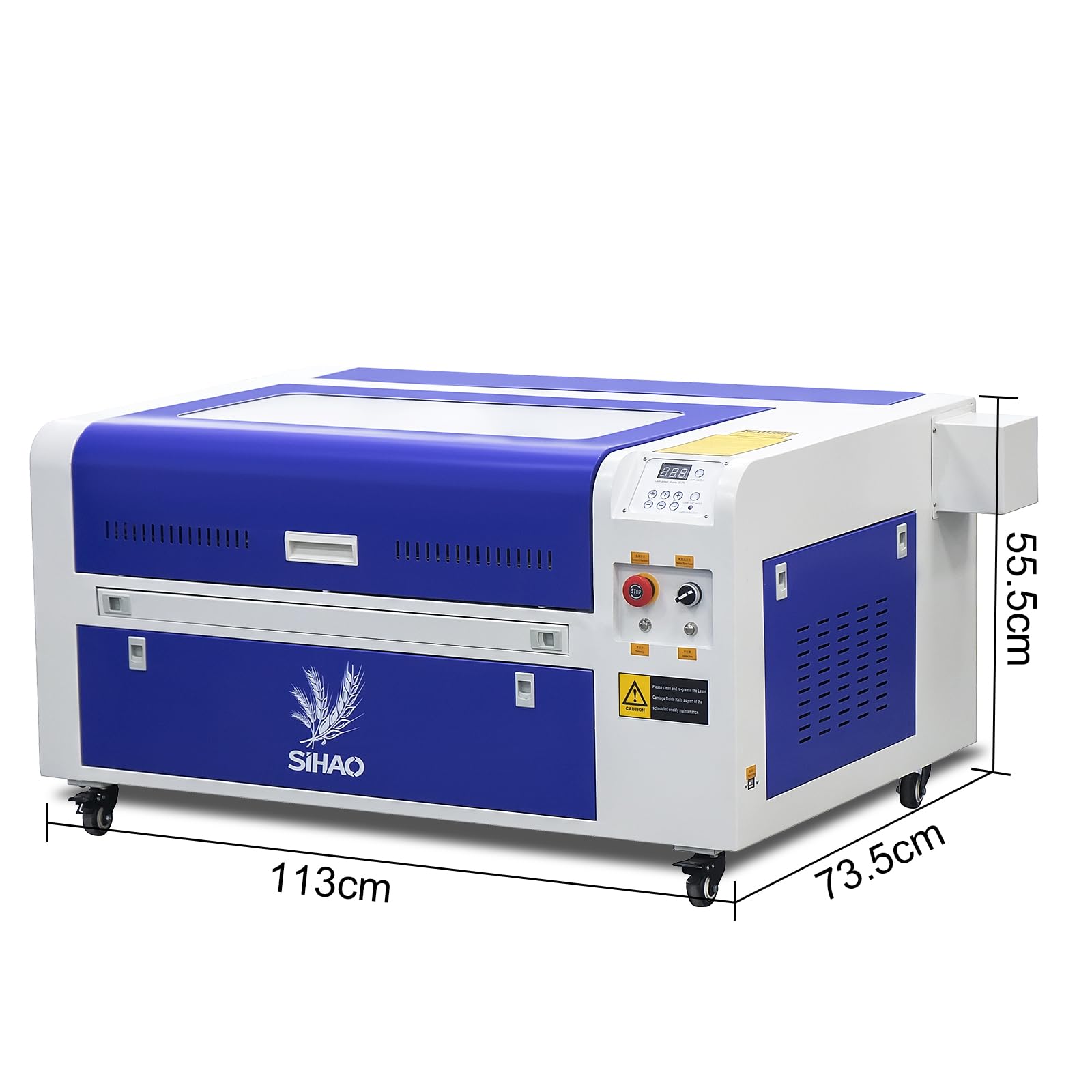 60 W CO2 Lasergravurmaschine Kompakte Arbeitsplatte 600mm x 400 mm Gravurgeschwindigkeit 1-600 mm/s, Schnittgeschwindigkeit 1-400 mm/s Schneidemaschine für Gravierrohr