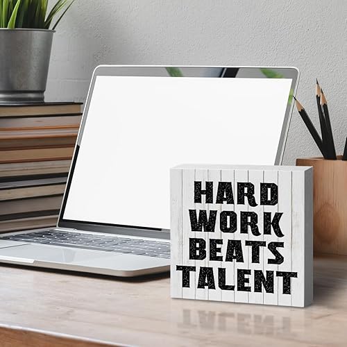 Miniatura 3 de Letrero decorativo de madera con citas inspiradoras, decoración rústica motivacional de cubículo de granja para mujer, placa de bloque de madera,