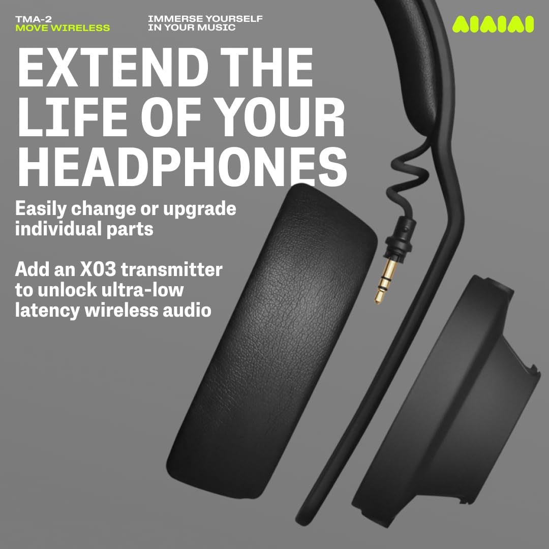 AIAIAI TMA-2 Move Wireless, cuffie Bluetooth versatili con suono ricco e naturale, cuscinetti in memory foam, 40 ore di autonomia e design modulare con parti sostituibili