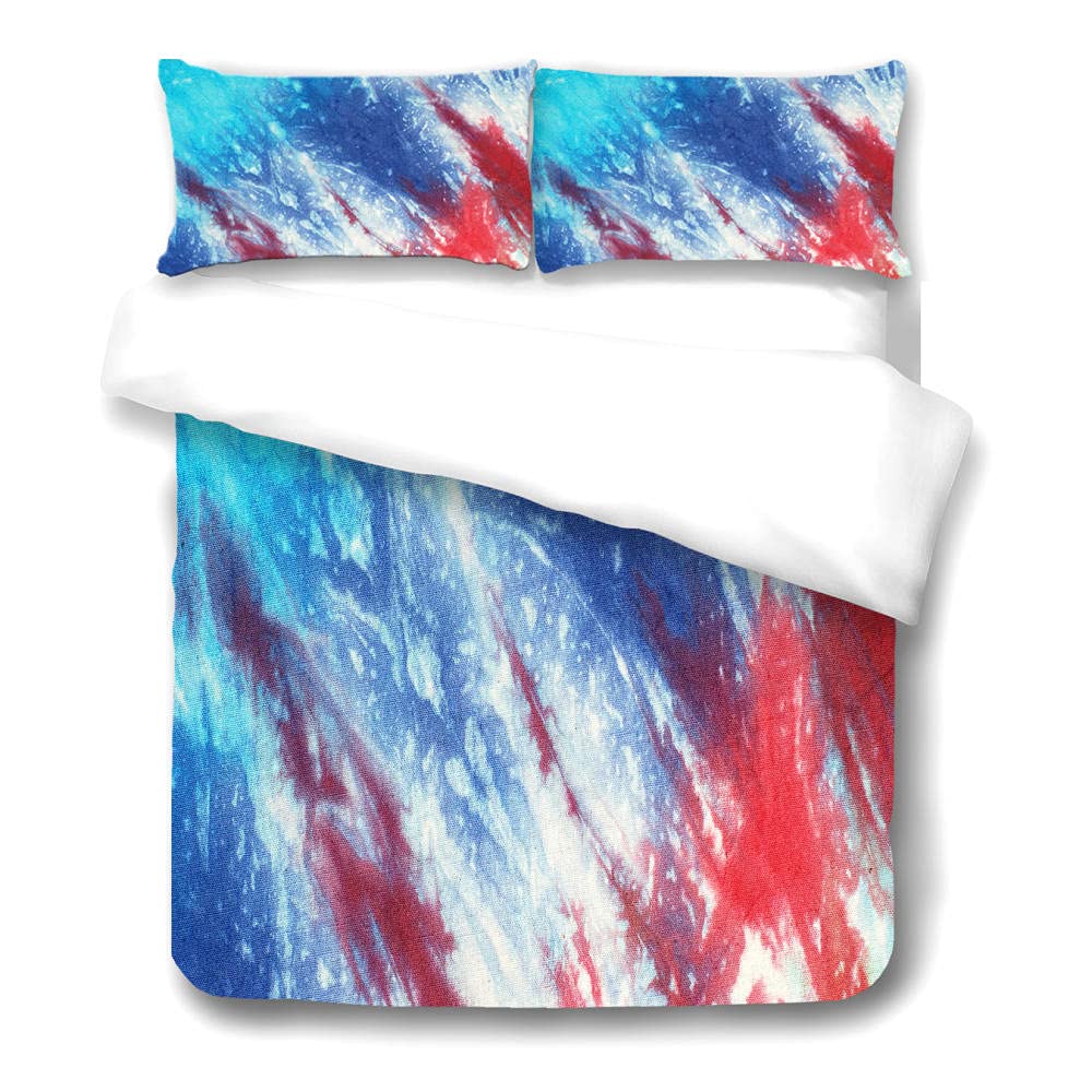 Colorful digital 3D printing Bedding Set bed quilt cover three piece set,thick quilt cover simple quilt cover three-piece bedding home textile kit-200×240cm