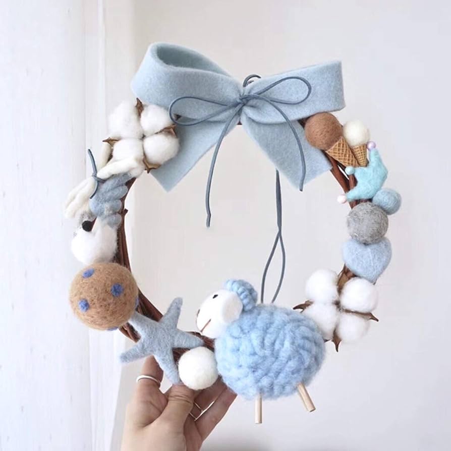 Amazon.co.jp: リース DIY 藤の枝 手作り 毛糸 リボン ぬいぐるみ