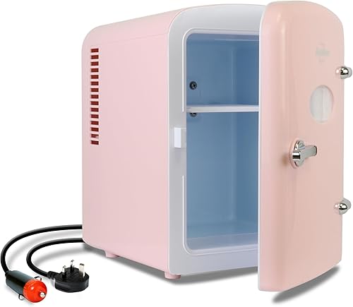 Miniatura 8 de Koolatron Mini refrigerador – Refrigerador de 6 latas para dormitorio, oficina, enfriador de bebidas portátil de mesa, refrigerador de 12 V 110 V