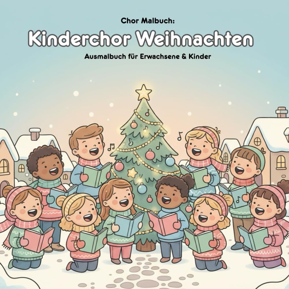 Kinderchor Weihnachten: Geschichte & Malbuch: Für Erwachsene & Kinder: 36 Ausmalbilder (21.59 x 21.59 cm) – Große Motive & eine bezaubernde Weihnachtsgeschichte vom Kinderchor.