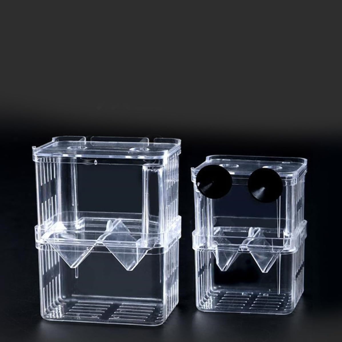 2pcs Acrylic Fish Tank Divider Box for Fish Breeding with Water Flow Design Aquarium Hatchery Incubator Suitable for Tank and Separation