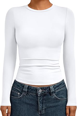 44% off: AUTOMET Womens Long Sleeve Shirts Basic Compression Going Out Crop Tops Fall Fashion Y2K Clothes …