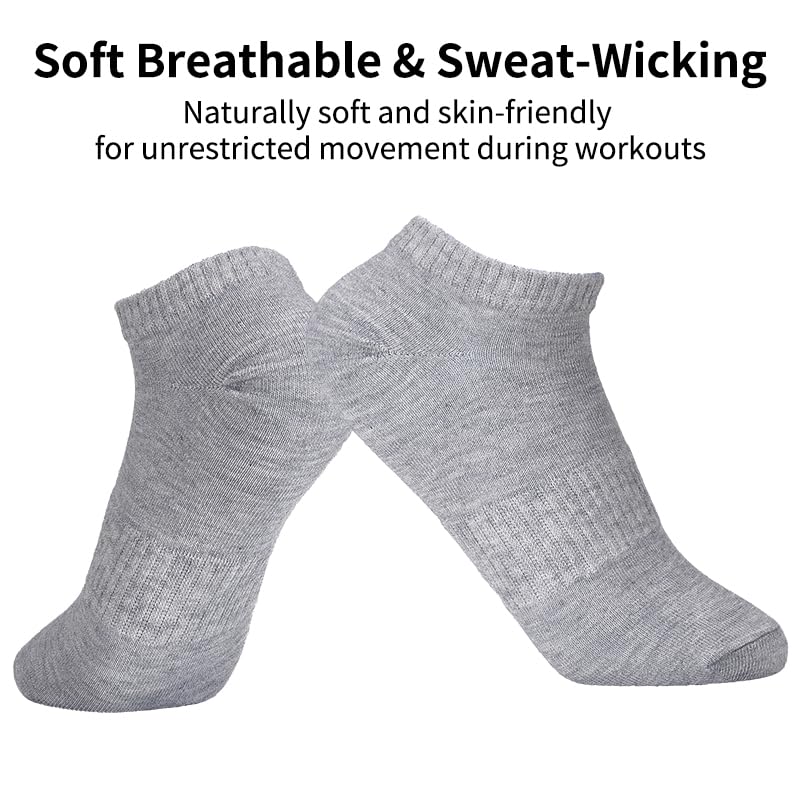 Image of 6 Pairs No Show Socks Cotton Non Slip Low Cut thin Socks,White /Black /Grey