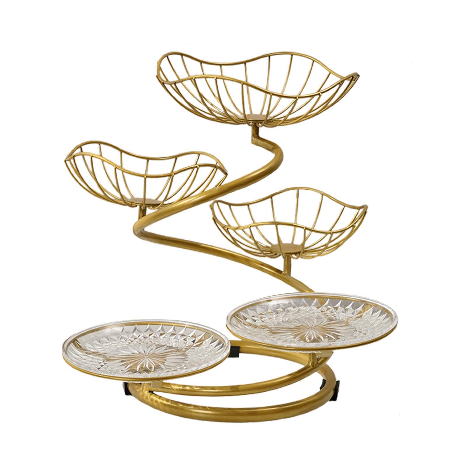 Zanthicia Gold Breathable Metal Wire Fruit Basket Modern 3 Basket