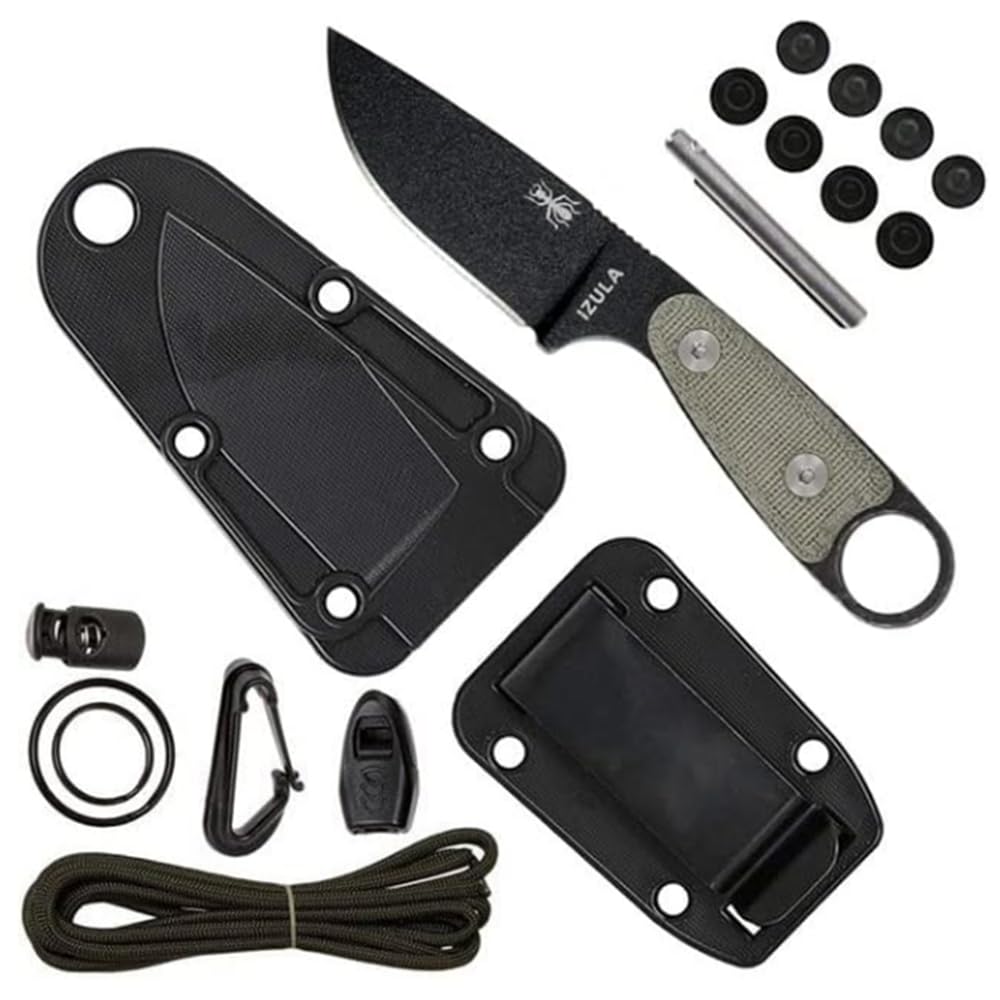 ESEE Black Izula w/Micarta Handles, Molded Polymer Sheath, and Survival Kit