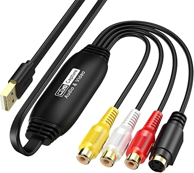 USB 2.0 Video Capture 1920 1080p 1080P Support Video/VHS 8mm DVD Dubbing PC Import Video Capture Capture Board Windows & Mac Compatible Japanese Instruction Manual