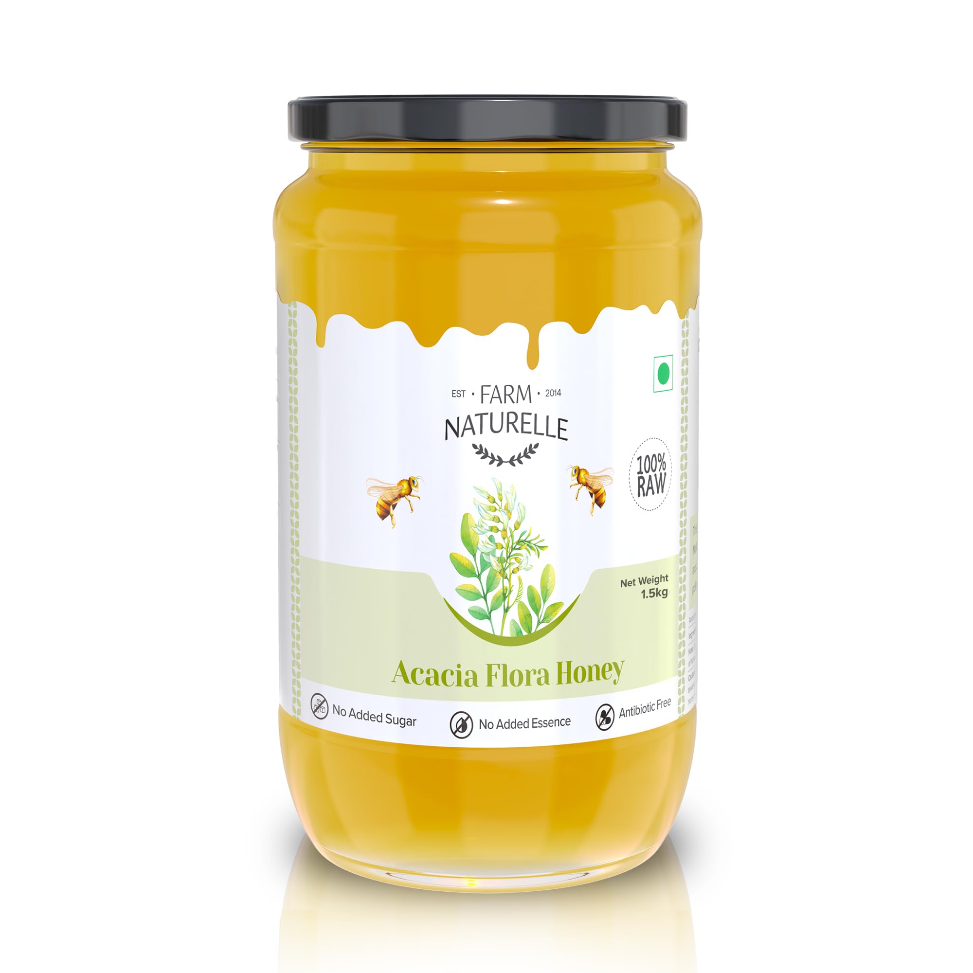 Farm Naturelle-Acacia Flower Wild Forest Honey| 1450gm and a Wooden Spoon| 100% Pure Honey, Raw Natural Un-Processed - Un-Heated Honey | Lab Tested in Glass Bottle.-image-7