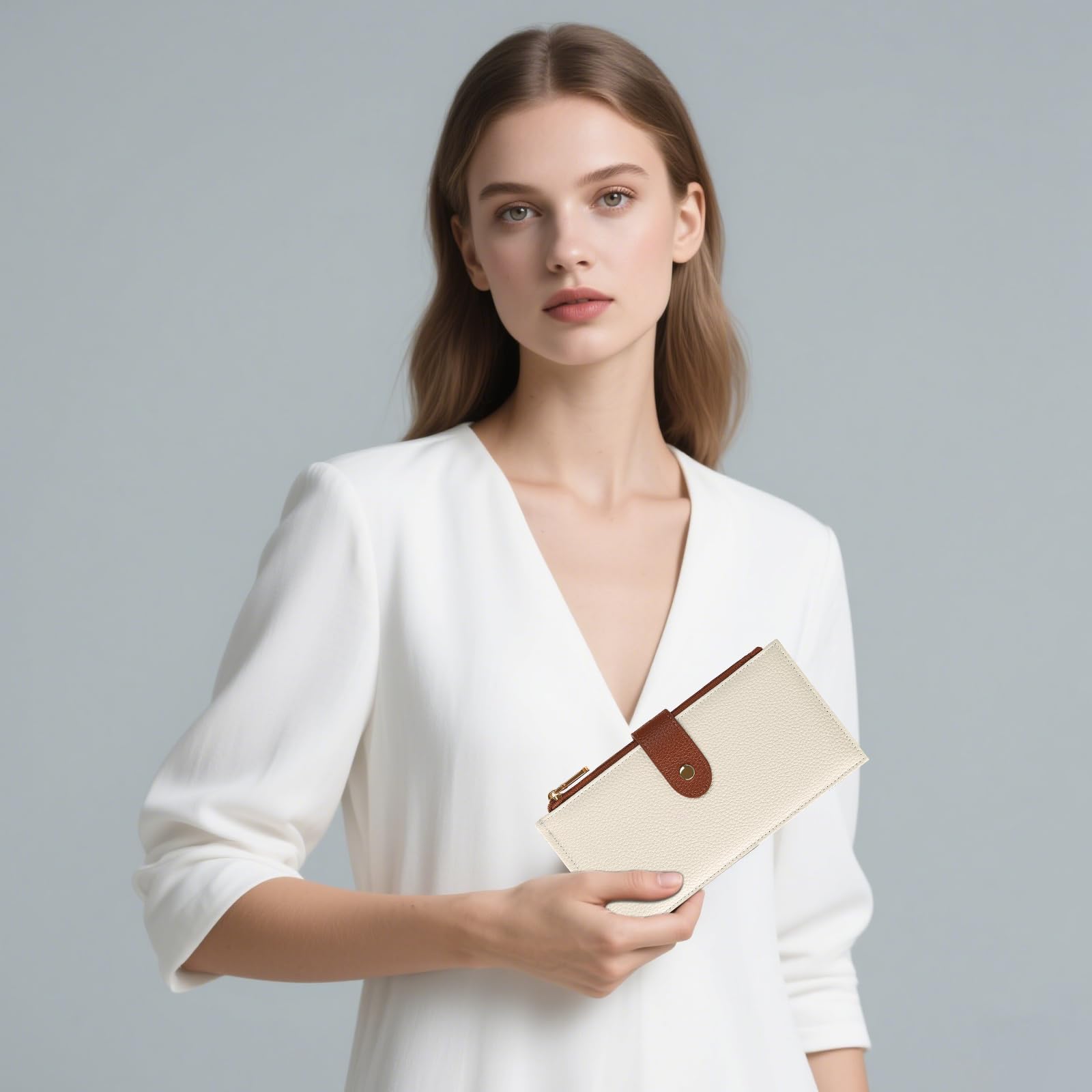 GOIACII Portafogli da donna con blocco RFID, grande, da viaggio, con porta carte di credito