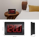 LED Digital Wall Clock Battery Operated - Large Display Digital Clock, Adjustable Brightness, Wall or Table Mount