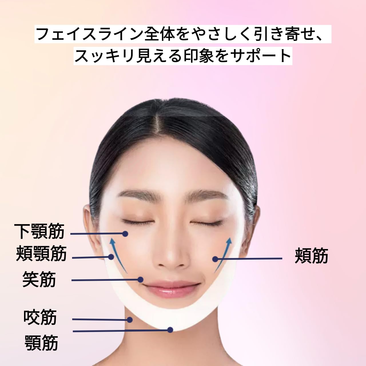 Amazon.co.jp: フェイスラインマスク 桃3枚 顔引き上げグッズ 顔