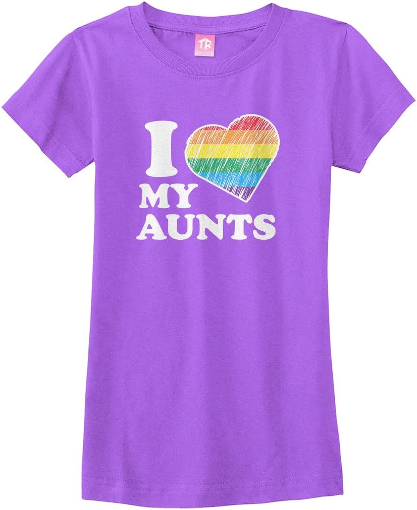 Threadrock Big Girls' I Love My Aunts Fitted T-Shirt