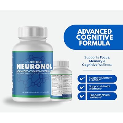 Neuronol Advanced Cognitive Formula, Supports Brain Function Dietary Supplement, Boost Cognitive Performance | 12 Bottles
