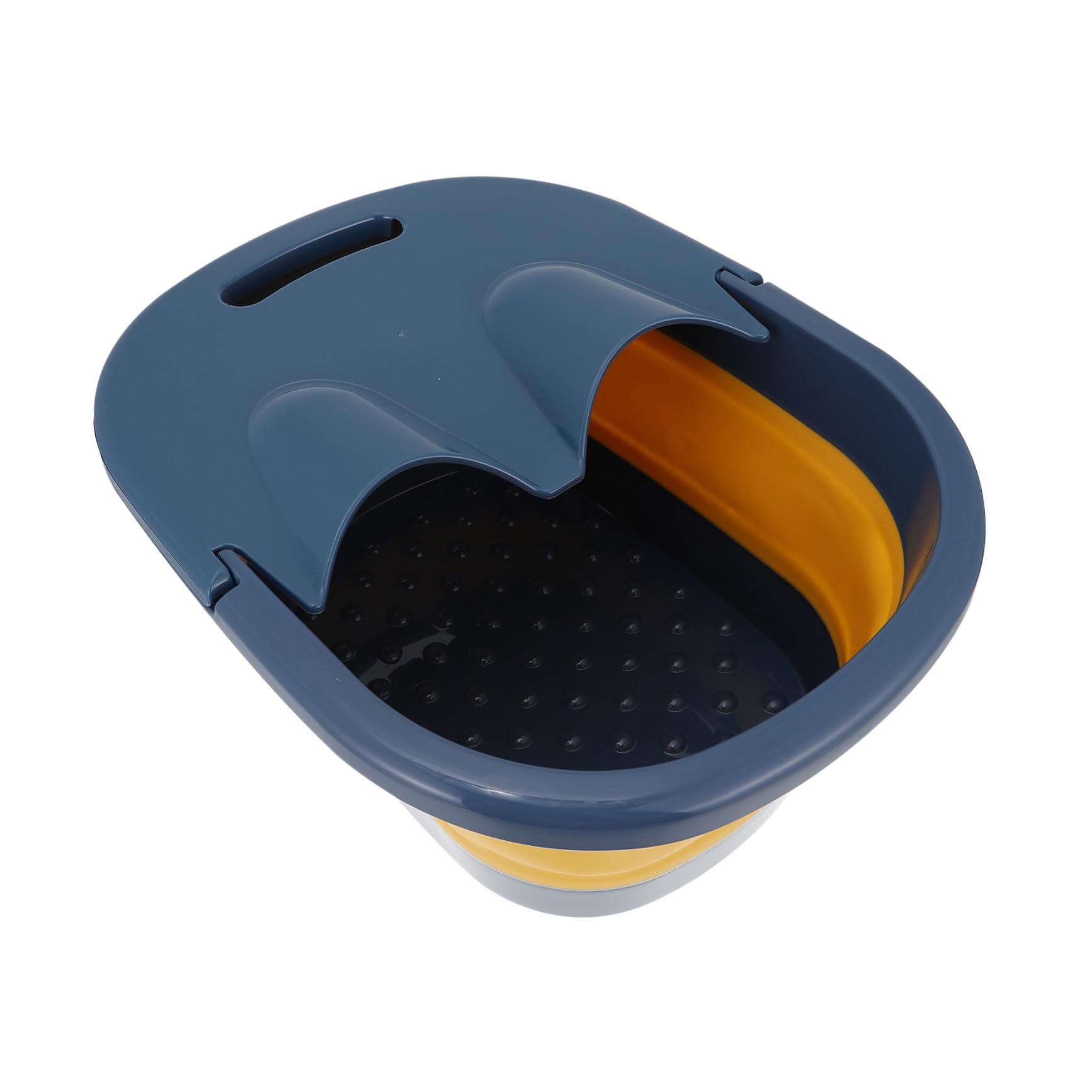 Hohopeti Cubeta Plegable para Remojo de Pies con Masaje Acupuntura Soporte Estable para Uso Doméstico Familia y Color Azul Profundo