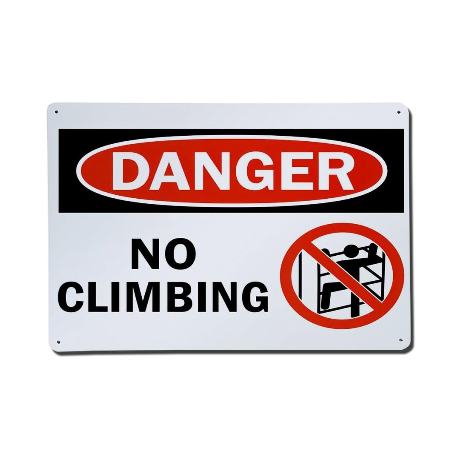 Jdfenggu Vintage Danger No Climbing Sign Retro Metal Tin Sign, Metal Poster For Bar, Home, Man Cave, Kitchen, Laundry Room Art Decor 8X12 Inch