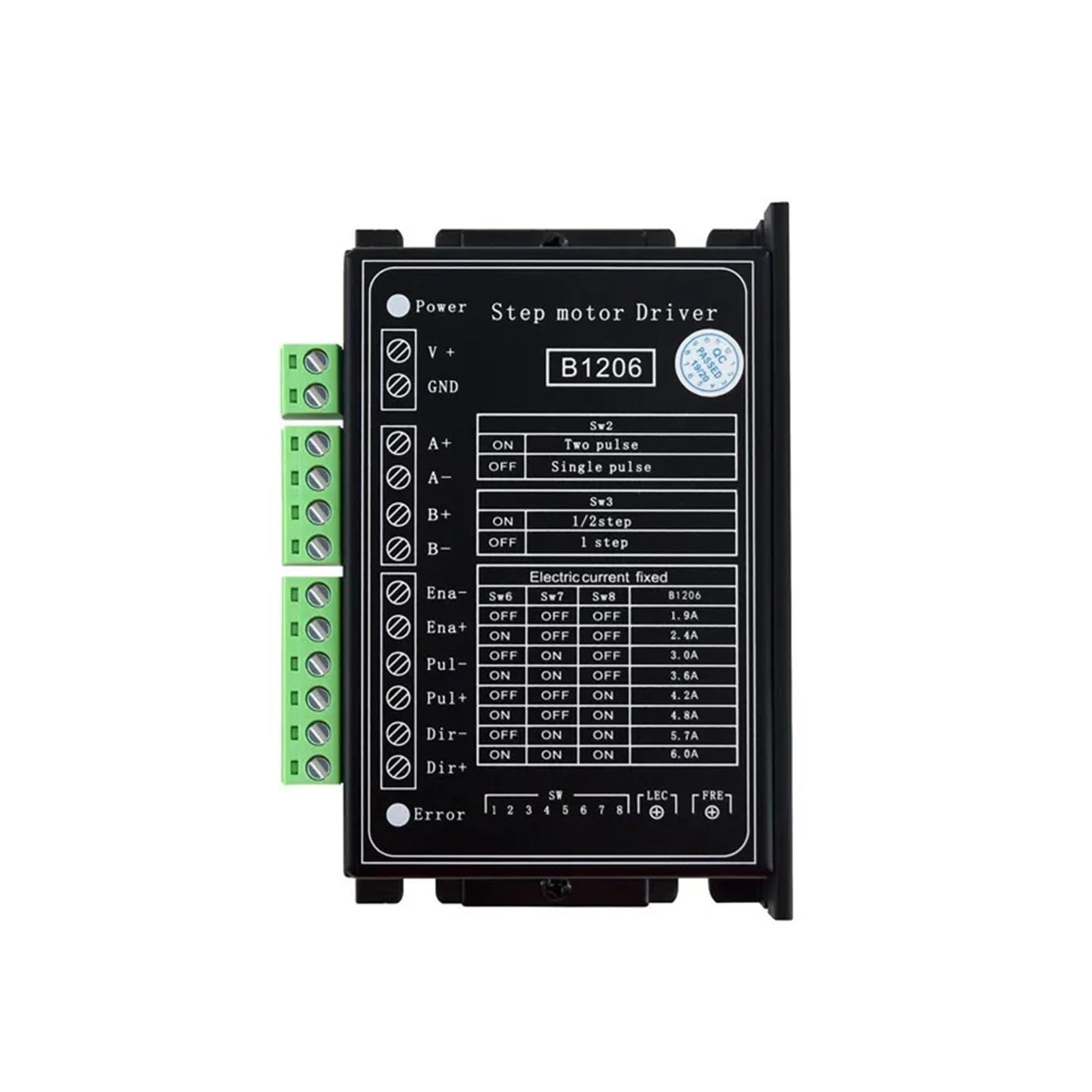 TSIOHKBS Stepper/Half Step Electronic Starter Driver B1206 2 Phase Stepper Electronic Starter Driver Supply Voltage 120V Working Current 6A