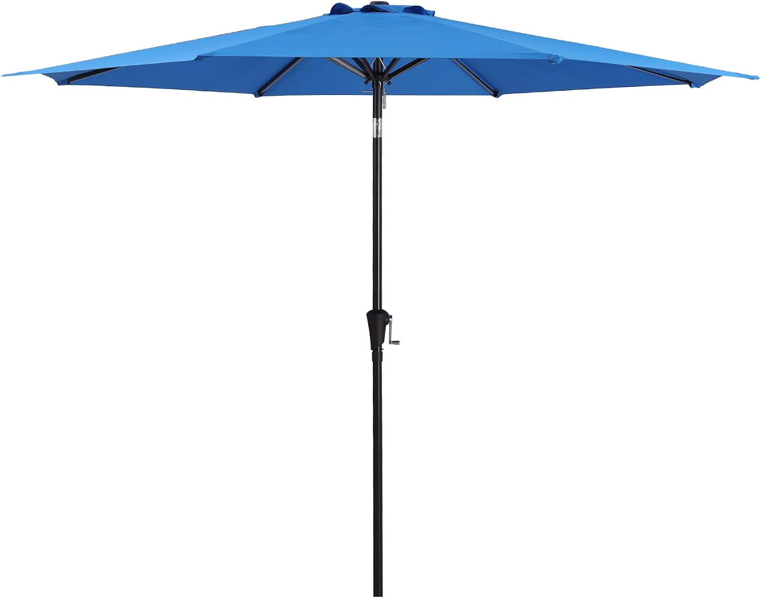 Augecho 10ft Patio Umbrella Outdoor Table Umbrellas with 8 Sturdy Square Ribs, Push Button Tilt & Crank (Lake Blue)