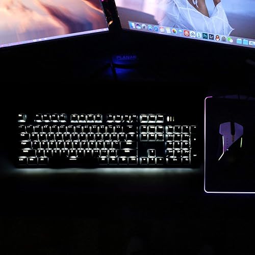 Miniatura 7 de Teclado mecánico - Interruptor negro, color negro y gris, retroiluminación blanca, intercambiable en caliente, con cable, 104 teclas, diseño US,