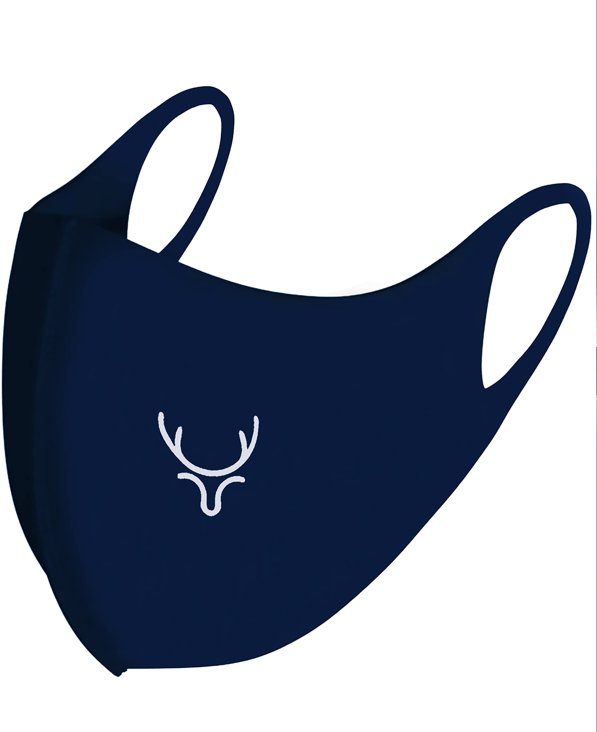 PANTAR Navy Blue Hiran Print Scuba Cotton Face Mask for Men Women, Breathable Washable & Reusable Pollution Mask UV Protection Cloth Mask 3pc-image-36
