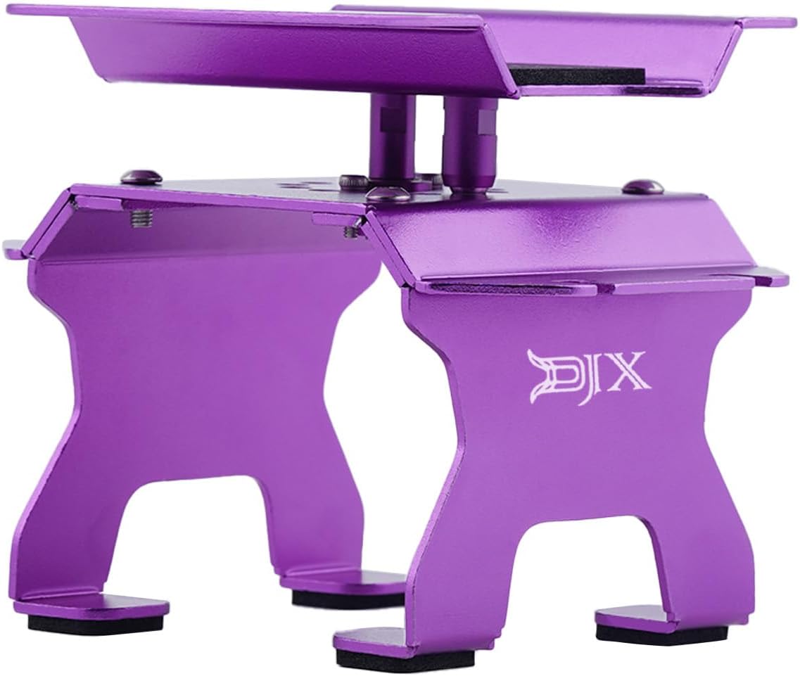 DJX Aluminum RC Car Work Stand with Shock Holder for TRX4M Axial SCX24 AX24 C10 Bronco SCX30 Redcat Ascent-32 Etc 1/18 1/24 1/30 1/32 RC Crawler Car Upgrades (Purple)