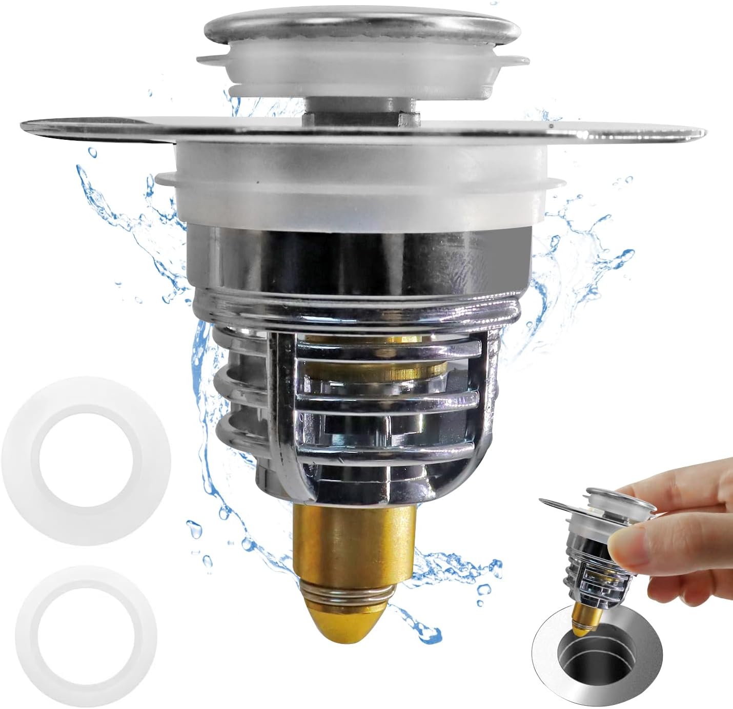 Universal Bathroom Sink Plug,Bathroom Sink Drain Stopper Stainless ...