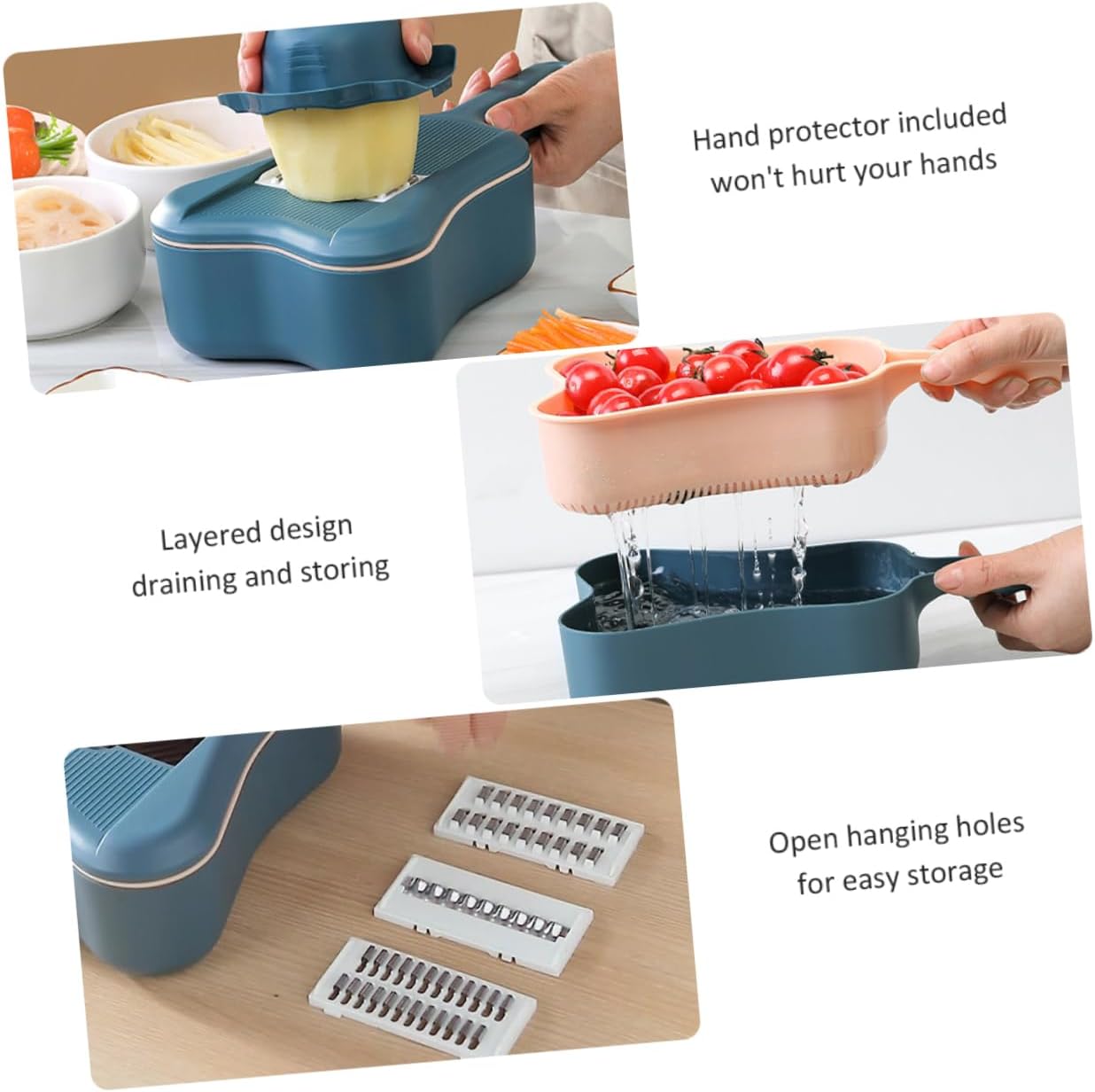 Mikinona 1set Multi-function Kitchen Grater for Vegetables Potatoes and Carrots Slicer Comfortable Grip for Home Cooking and Meal Prep