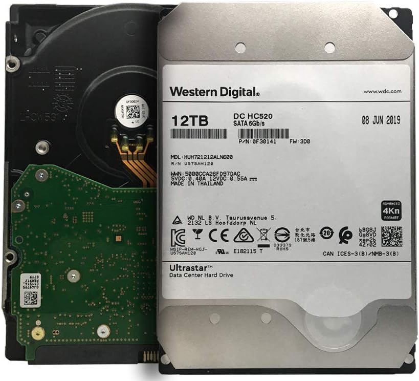 HGST Western Digital Ultrastar DC HC520 HUH721212ALN600 12TB 7200RPM 256MB Cache SATA 6.0Gb/s 3.5-inch Enterprise Hard Drive (Renewed)