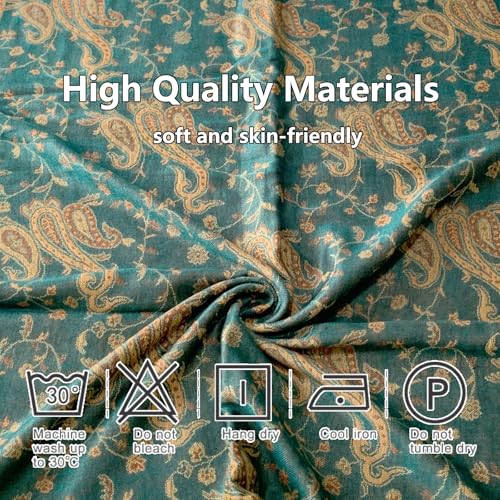 Image of Pashmina Scarf for Women Shawls and Wraps Reversible Paisley Vintage Jacquard Soft Silky Rave Scarves Men