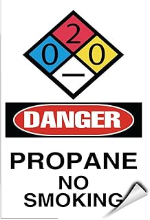Danger Propane No Smoking Danger Hazard Sign Flammable LABEL DECAL STICKER 9 inches x 12 inches