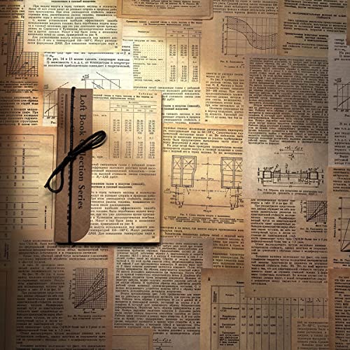 コラージュ素材 Rickton 60枚 レトロ デザインペーパー ジャンクジャーナル 紙素材 古書 ハトロン紙 コラージュペーパー 手帳素材パック クラシック 懐古 ヴィンテージ パラフィン紙 60枚セット