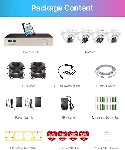 Miniatura 9 de ZOSI Sistema de cámara de seguridad 3K Lite con disco duro de 1 TB, detección de vehículos y humanos AI, visión nocturna, H.265+ 8 canales HD TVI