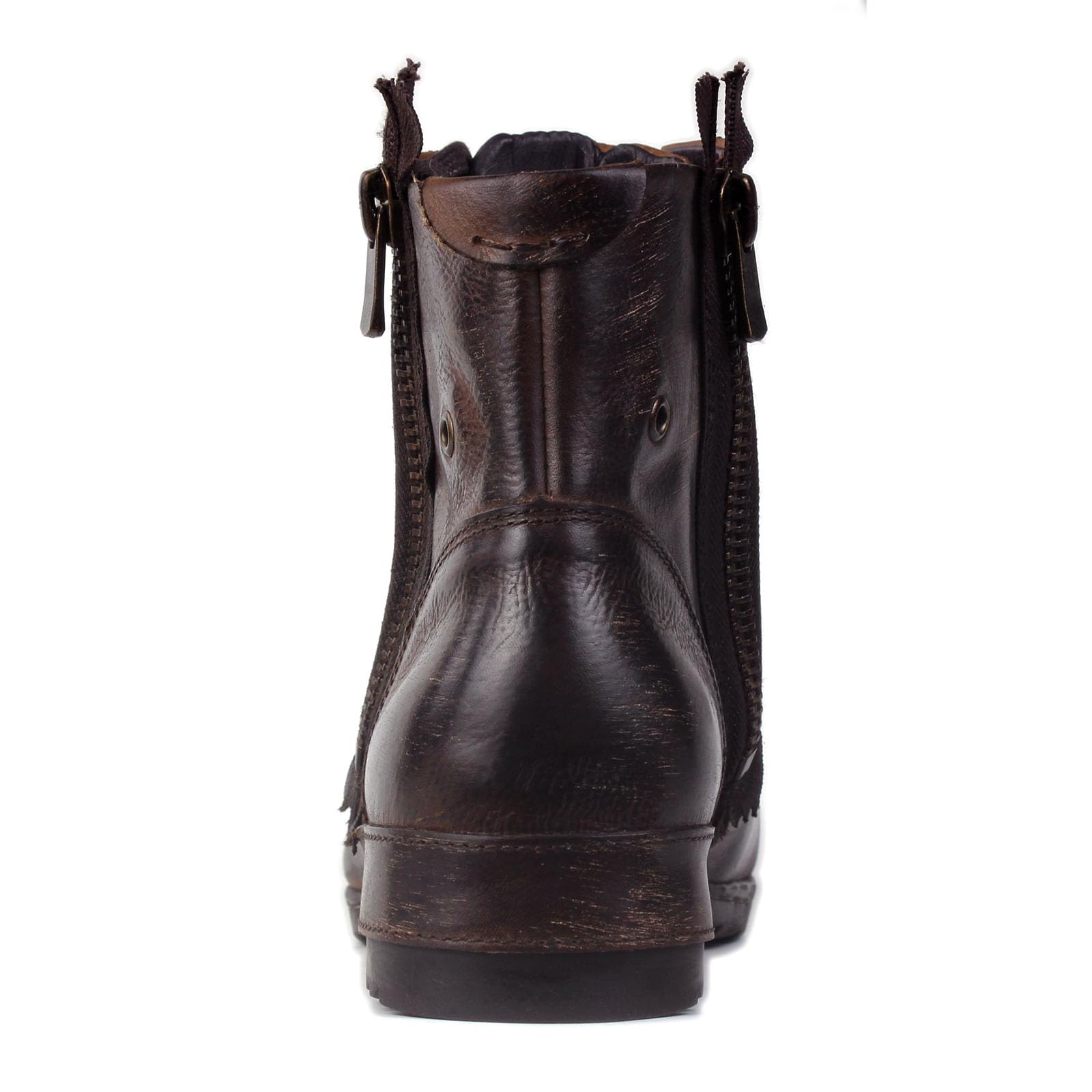 OSSTONE Buty Moto dla mężczyzn modne zapinane na zamek skórzane buty typu chukka buty na co dzień styl retro OS-5008-8-Retro-US