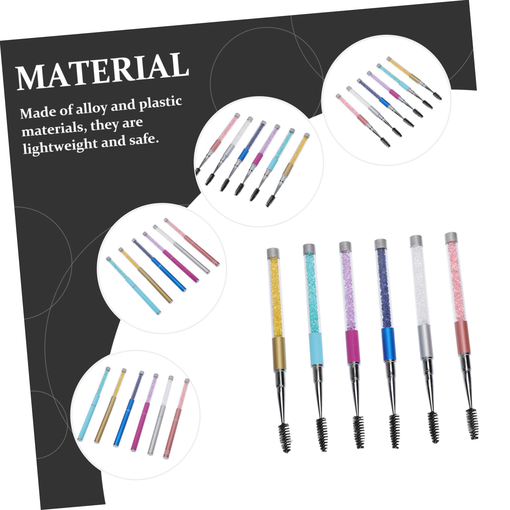 Didiseaon 6Pcs Elegant Eyelash Comb with Handles for Women Eyelash Brush Eyebrow Grooming Tool for Eye Makeup