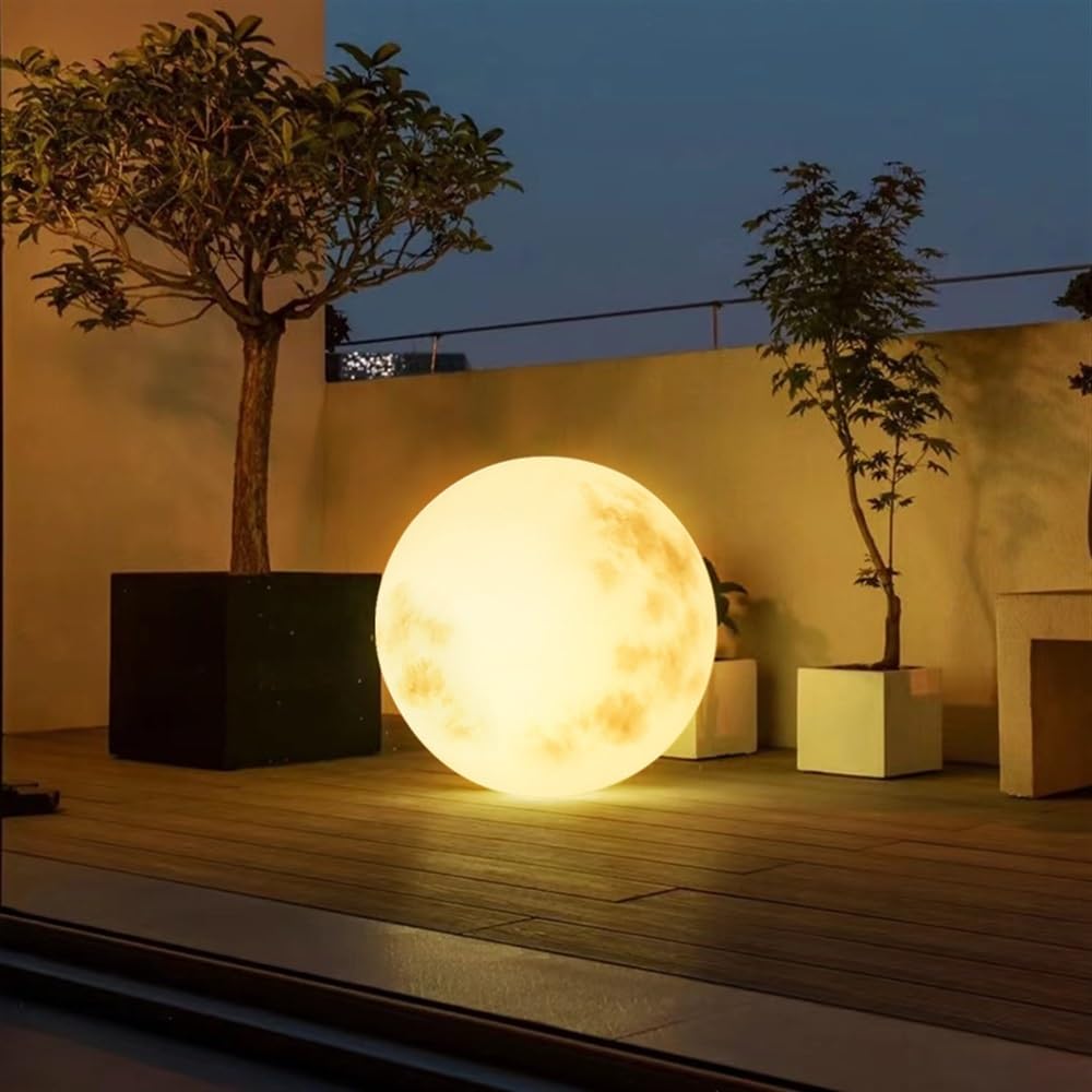 FBEICNU Solar Moon Lamp, Outdoor Solar Lights Decor, Color