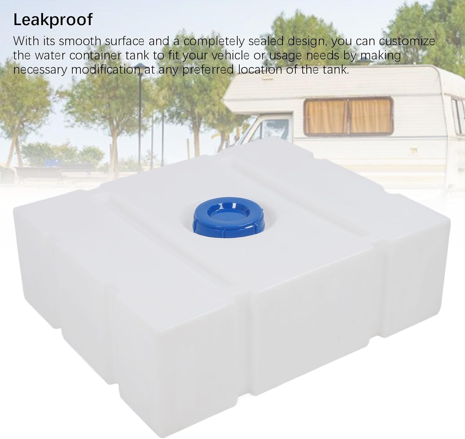 33 Gallon RV Water Holding Tank, Leakproof Food Grade LLDPE Water Storage Container Tank with 130mm Inlet, for Trailers, Boats, Yachts, 31.30 x 25.79 x 10.04in