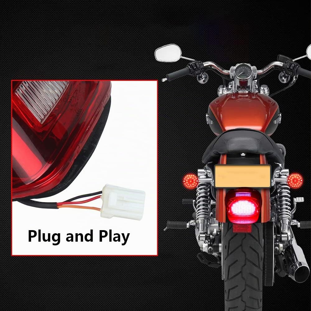 Riloer Luz trasera LED para motocicleta para la mayoría de los modelos Harley Davidson