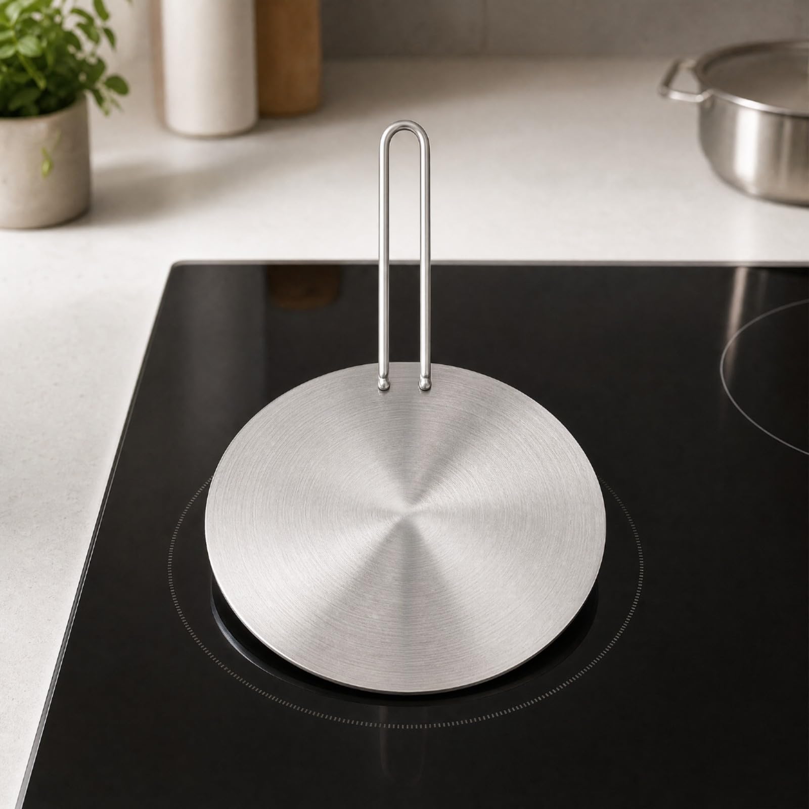 Placa Difusora Acero Inoxidable Resistente Difusor Térmico Acero Inoxidable Versátil para Cocina a Gas, 20 CM