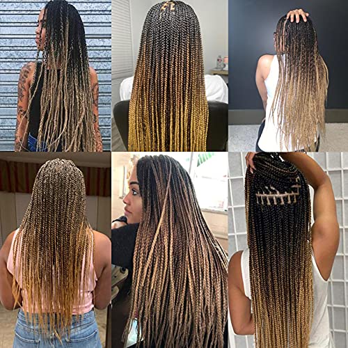 Pre Stretched Braiding Hair Ombre 30 Inch 8 Packs Synthetic Crochet Braids Hot Water Setting Professional Soft Yaki Texture Synthetic Hair Extensions(1B/30/27) #TOP1