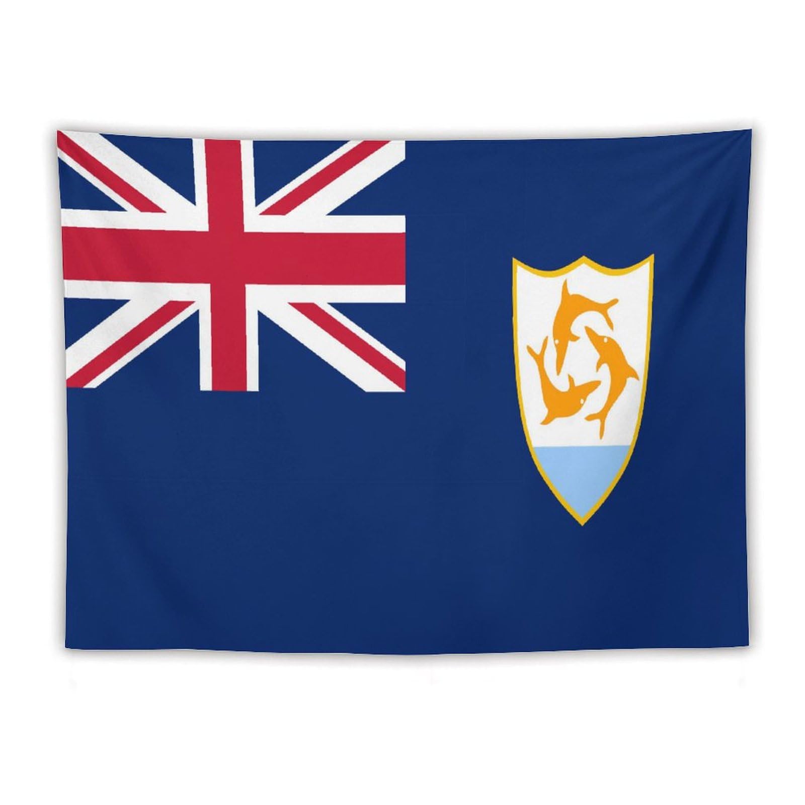 XingFox Anguilla Flag Tapestry Wall Hanging, National Flag Art Wall Decoration Tapestry, For Bedroom Living Room Dorm Home Decoration, 60"x80"