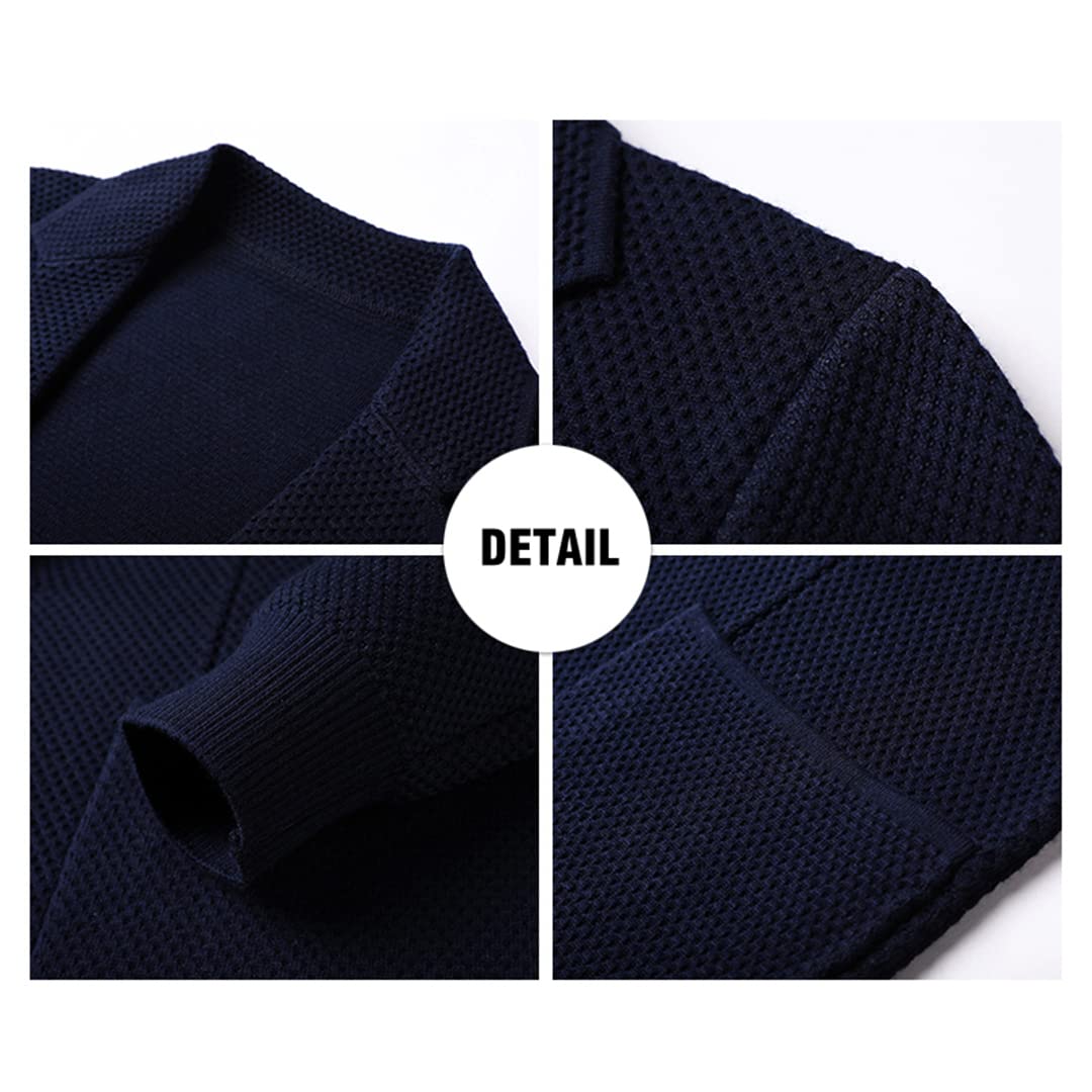 Suéter de otoño de los hombres Cardigan cuello grueso abrigo de punto dos botones ropa de moda casual, As Shown, XXXL