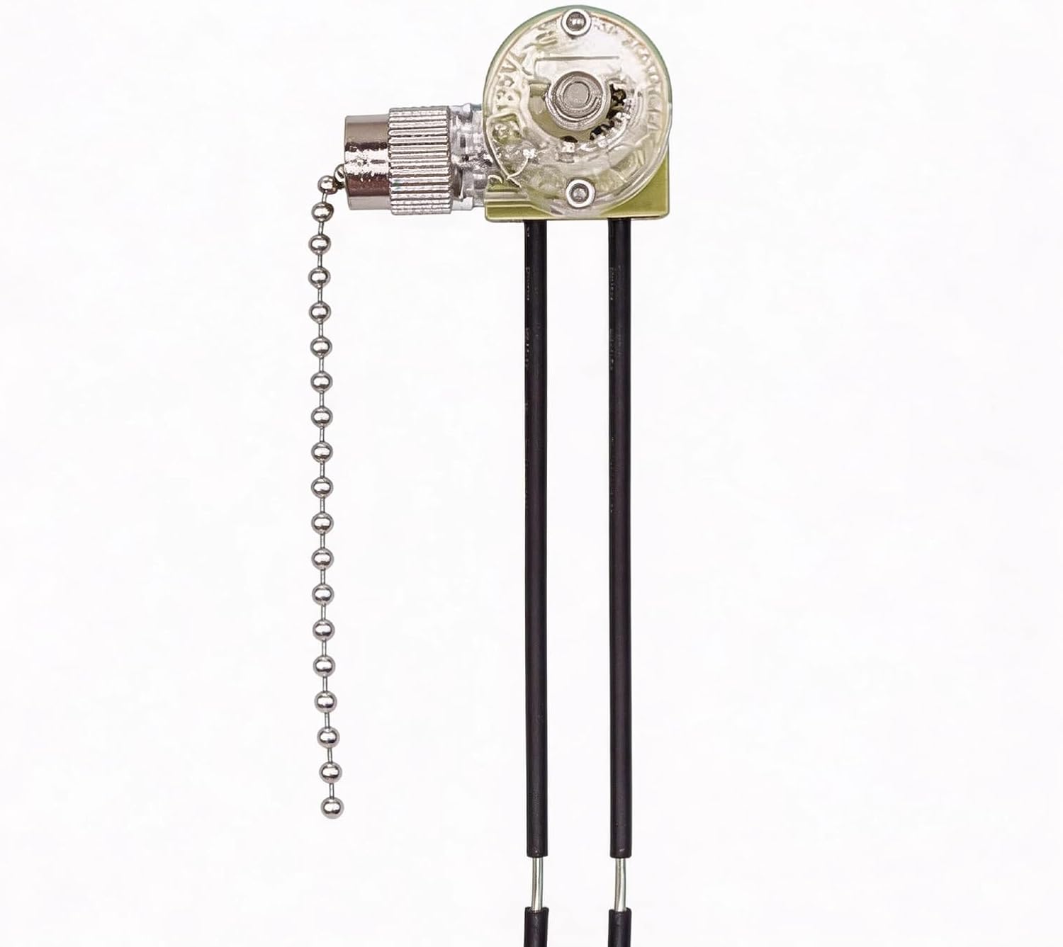 1 Pcs ZE-109 Ceiling Fan Light Pull Chain Switch, Two-Wire On-Off Speed Pull Chain Switch Compatible with Ceiling Fans, Lamps and Wall Lights - Silver