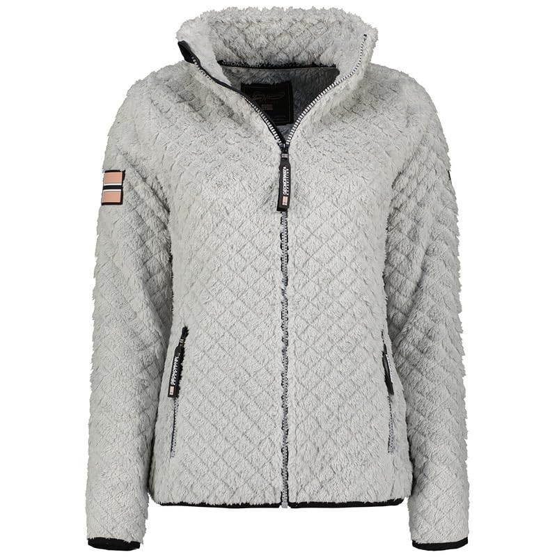 Geographical Norway Uparola Lady - Chaqueta Para Mujer Con Cremallera - Ropa Otoño Invierno Primavera Caliente - Suéter Deporte y Trabajo De Manga Larga De Piel Suave Aire Libre (Gris Claro M)