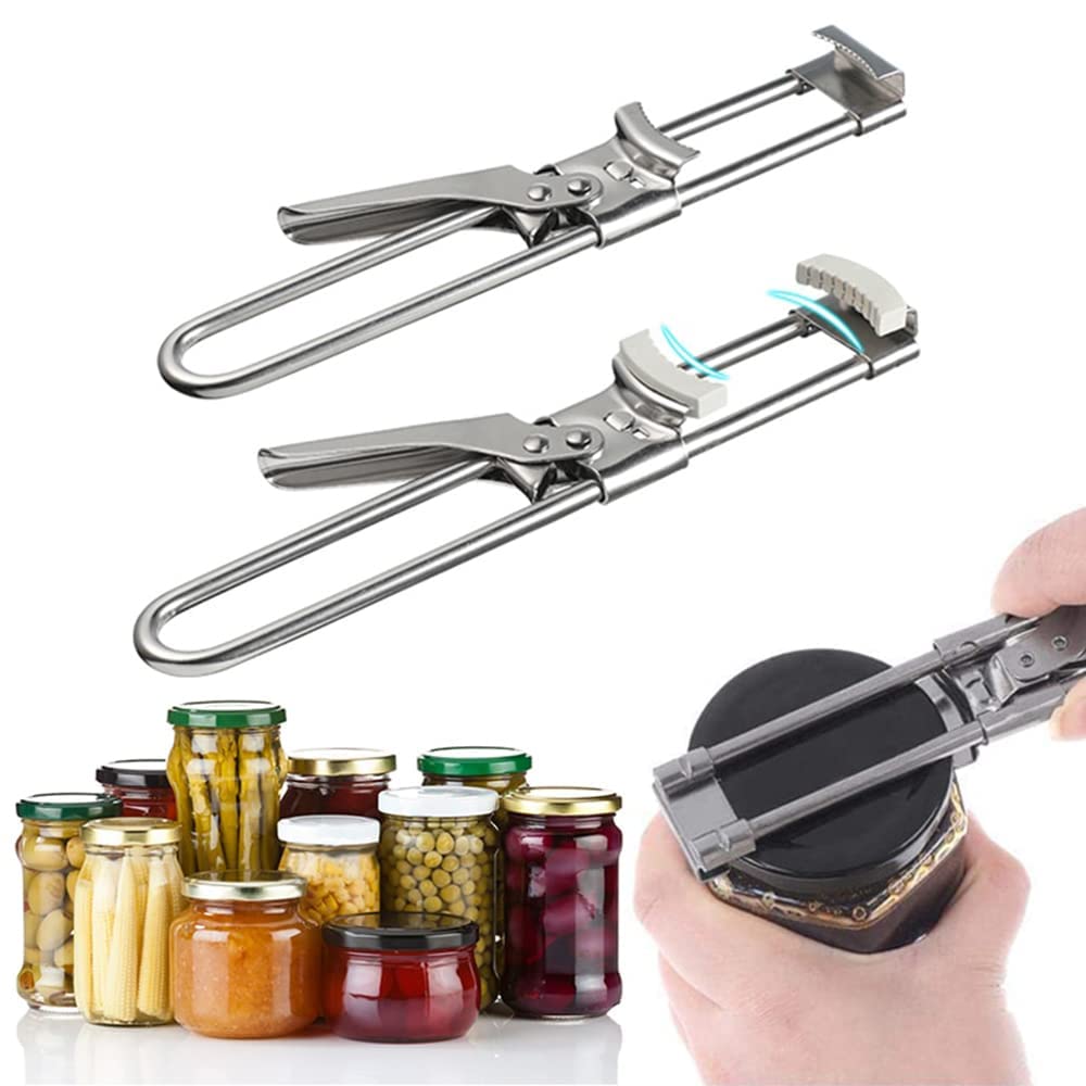 2026 Upgrade Adjustable Stainless Steel Jar Opener, Multifunctional Stainless Steel Can Opener Bottle Jar Lid Gripper Household Kitchen Tool for Weak Hands Seniors and Kids (2)