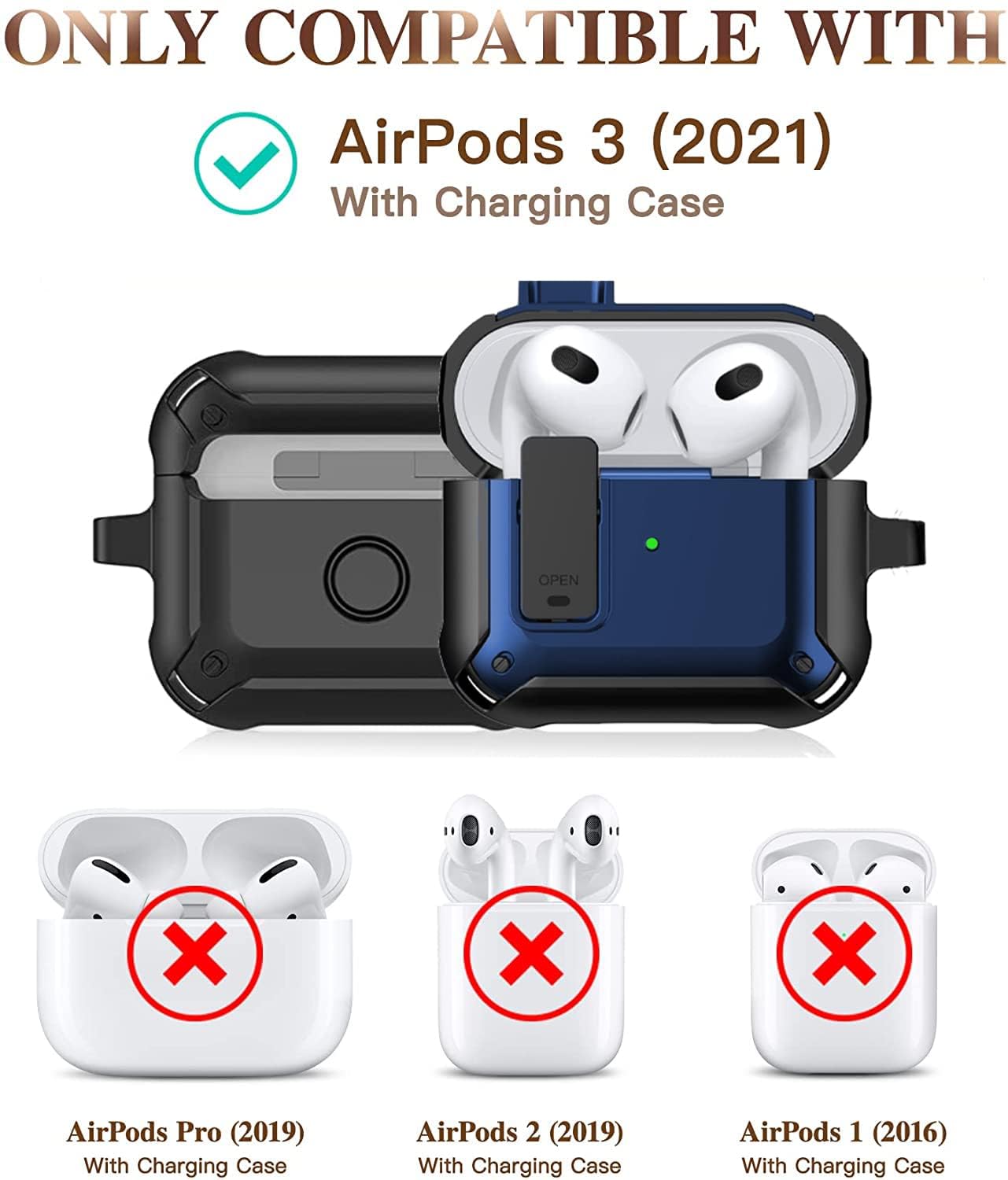 Amazon.com: Olytop for Airpods 3rd Gen Case with Lock 2021, Rugged
