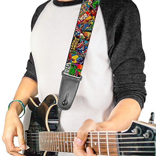 Buckle-Down GS-WAV035 Sangle de guitare rétro Marvel Comic Books Empilés Gros plan, 5,1 cm de large et 73,7 à 137,2 cm… - Les Beatles, Paul McCartney, John Lennon, RIngo Starr, George Harrison Buckle-Down GS-WAV035 Sangle de guitare rétro Marvel Comic Books Empilés Gros plan, 5,1 cm de large et 73,7 à 137,2 cm… – Image 3